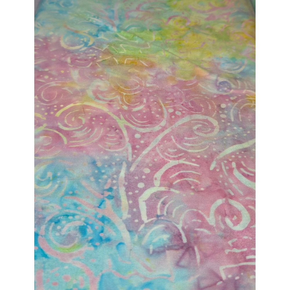 NEW BTY 43"W‎ Premium Dyed Batik Quilting Fabric Bright Geo Pattern By The Yard